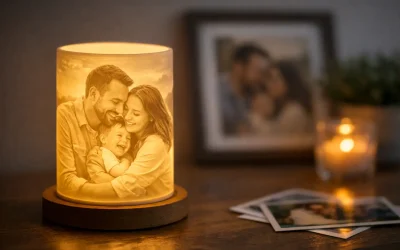 Lithophane-Lampe mit Foto als leuchtende Erinnerung