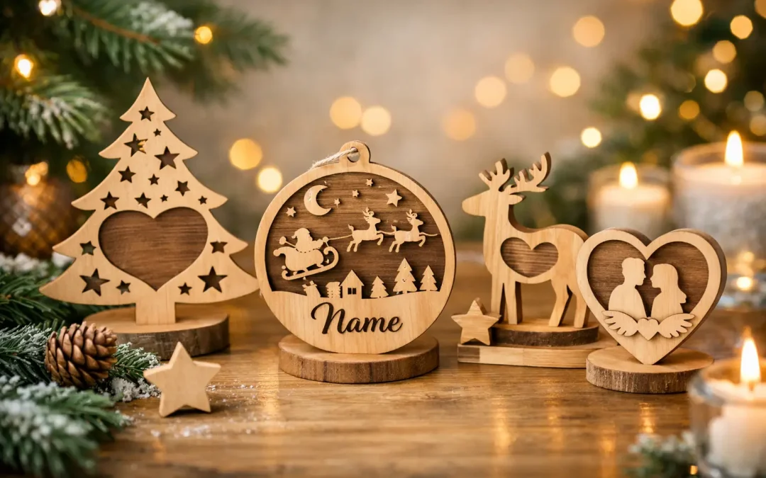 Weihnachtsdeko aus Holz mit Namen gestalten