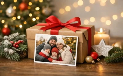 Weihnachtsgeschenk mit Familienfoto personalisiert